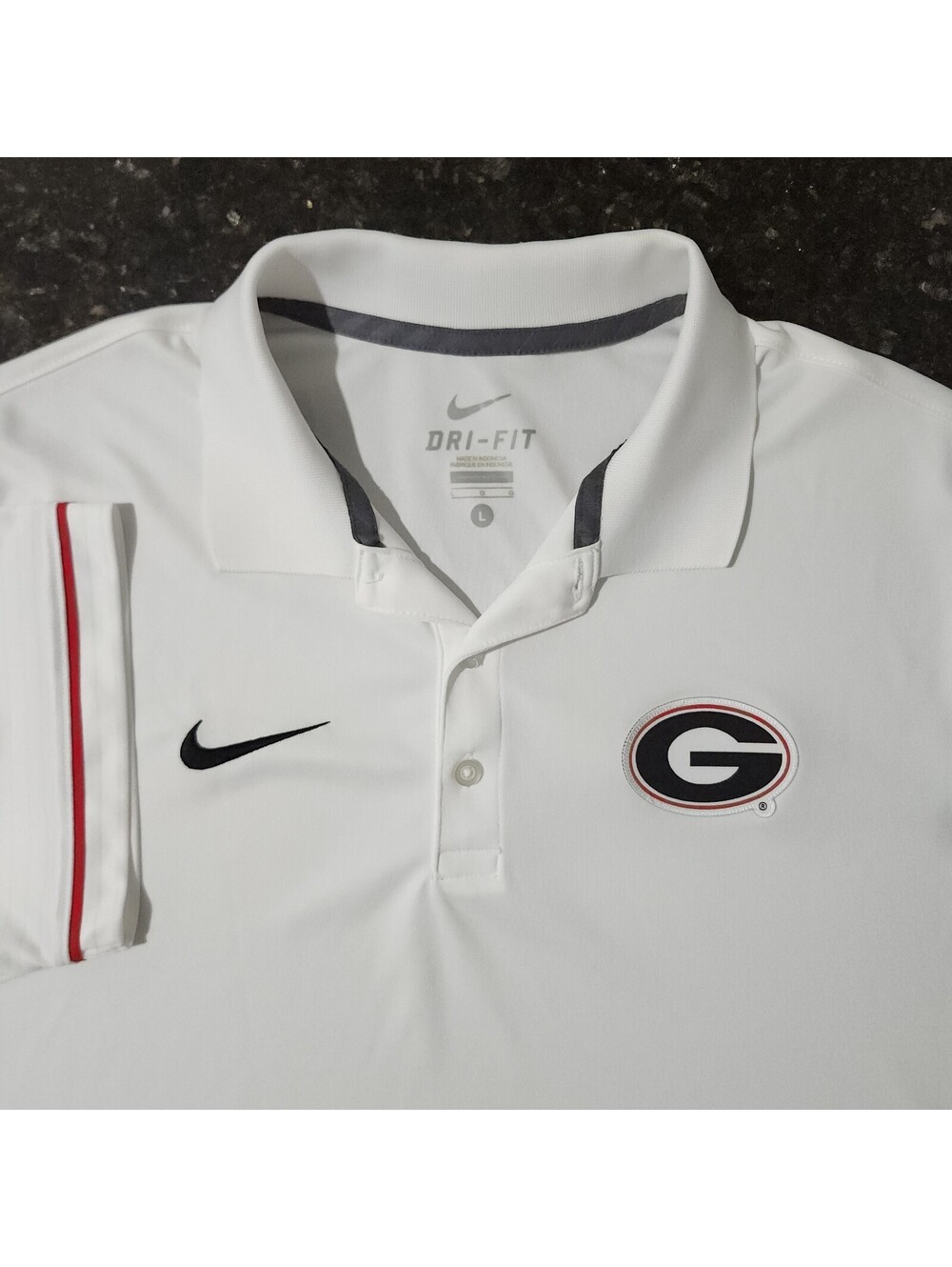 Nike University Georgia UGA Performance Stretch Polo Game Day Golf Casual Large